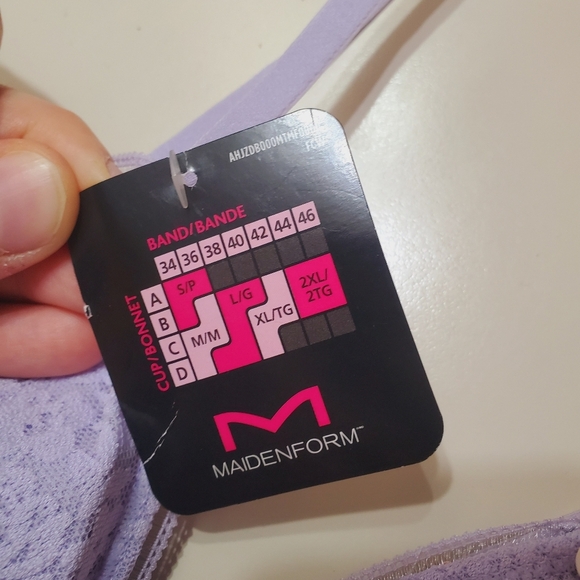 NWT Maidenform Lavender Lace Bralette. Straps. Medium = 34C, 34D, 36B, 36C - Picture 3 of 9